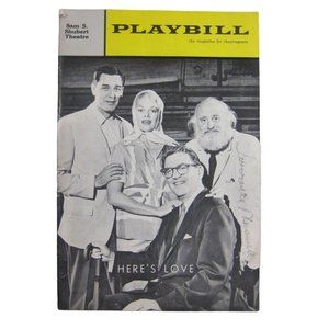 Meredith Willson Here Love Playbill Shubert Theatre Vintage 1963 Fred Gwynne